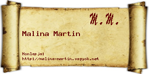 Malina Martin névjegykártya